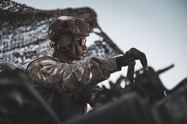 2/11 Marines fire M777 Howitzers during SLTE 0-25 Marine training Twentynine Palms California Military Base